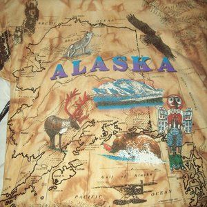 Alaska t-shirt map Sz XL